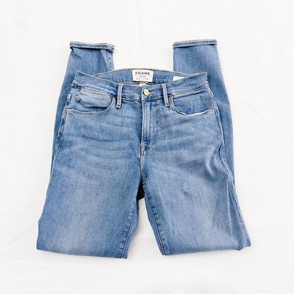 Frame Le High Skinny Light-Med Wash Denim Jeans SZ26 - Picture 6 of 7